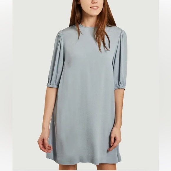 Samsoe Dress Dusty Blue Knee Length Aram S/S XL - Picture 3 of 15